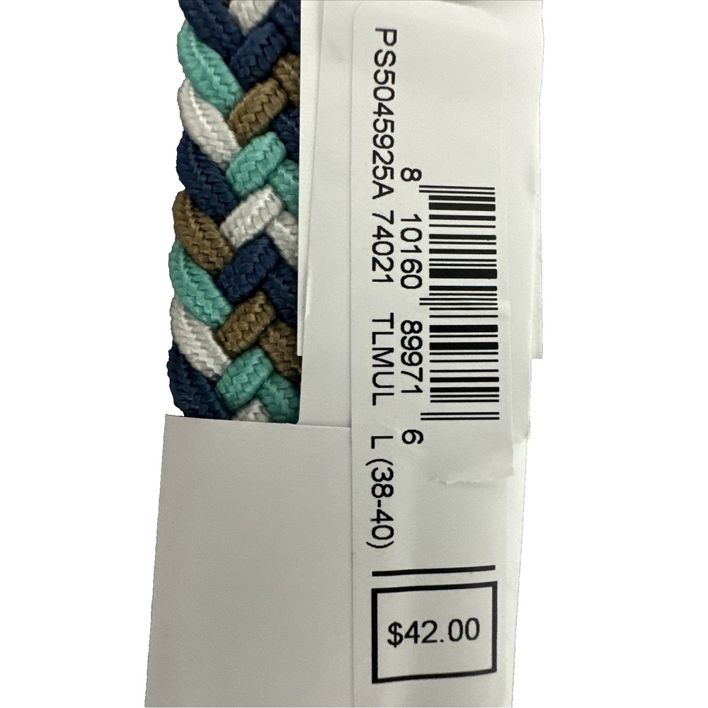 Nike Men's G-Flex Stretch Woven Golf Belt Blue White Brown Teal Size L 38-40 New - Picture 10 of 10